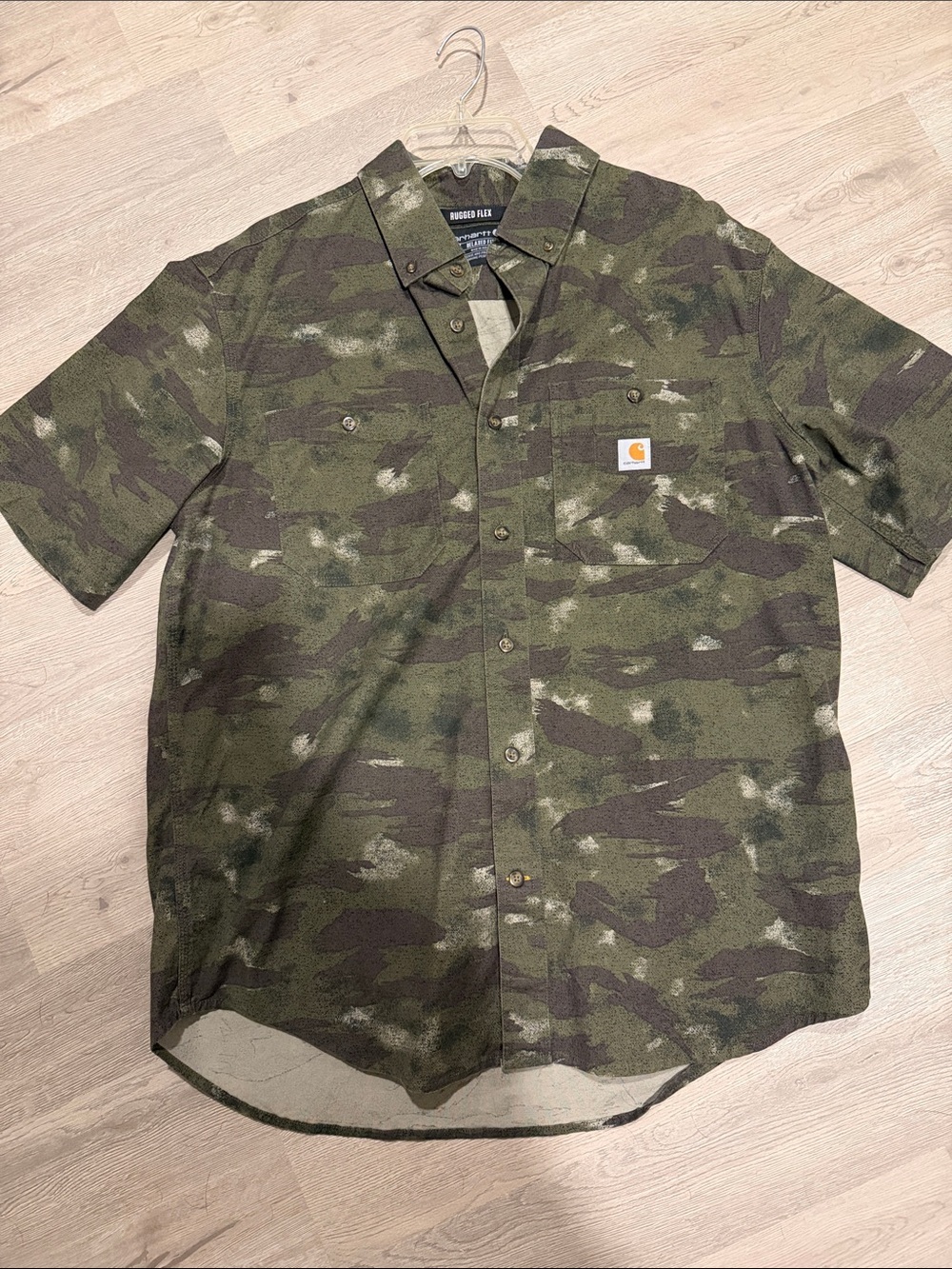 Carhartt Short-Sleeve Camo Work Shirt - Green